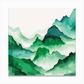 Watercolor Mountains Background Canvas Print