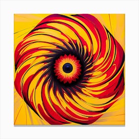 Abstract Flower Yellow And Red Canvas Print