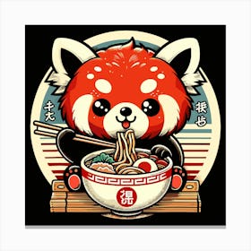 Red Panda Eating Noodles Stampe su tela