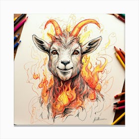 Goat On Fire 64 Canvas Print