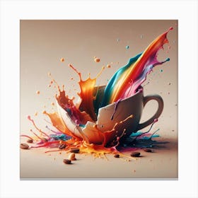 Splashes Of Color Broken Cup Canvas Print