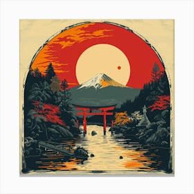 Fuji Japanese Illustration Canvas Print