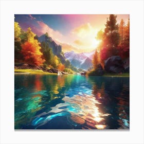 Autumn Lake 17 Canvas Print