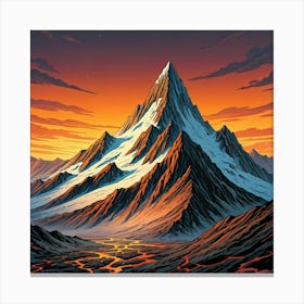 Volcanic mountain range Canvas Print