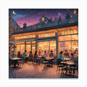 Cafe Terrace At Night (12) Canvas Print