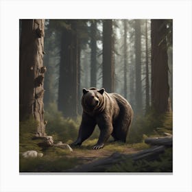 Grizzly Bear In The Forest 14 Canvas Print