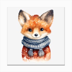 Fox In Scarf Canvas Print