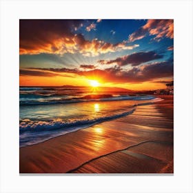 Sunset On The Beach 340 Canvas Print