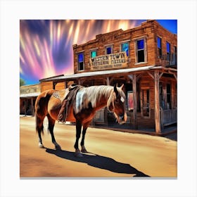 Horse In The Old West Canvas Print