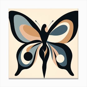 Abstract Female Figure with Butterfly Wings Canvas Print