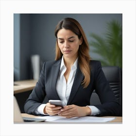 Businesswoman Looking At Her Phone 1 Canvas Print