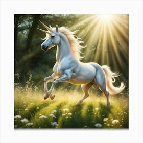 Unicorn In The Sun Canvas Print