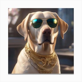 Labrador With Bling 1 Canvas Print