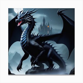 Black Bat Dragon 1 Canvas Print