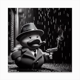 Duck In The Rain Canvas Print