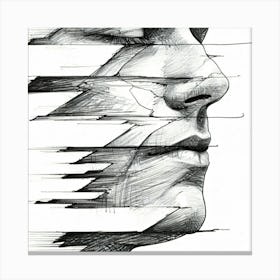 Face With Lines Canvas Print