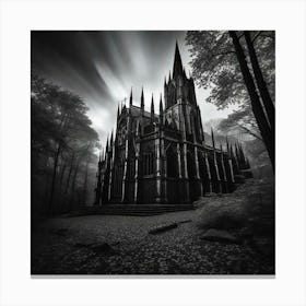 Dark Cathedral In The Woods Canvas Print