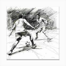 Soccer Players In Action 1 Canvas Print