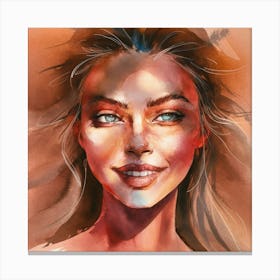 Watercolor Of A Woman 37 Canvas Print