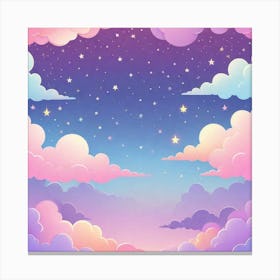 Sky With Twinkling Stars In Pastel Colors Square Composition 148 Canvas Print