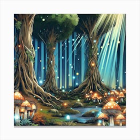 Mystical Mushroom Forest 4 Canvas Print