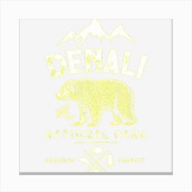 Denali National Park And Preserve Us Alaska Vintage Canvas Print