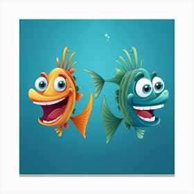 Cartoon Fishes Canvas Print