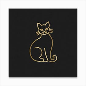 Cat - Gold Foil Canvas Print