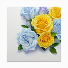 Spring flowers on a bright white wall, 5 Canvas Print