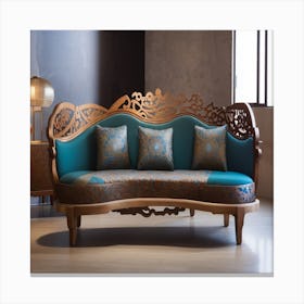 Teal Sofa Canvas Print