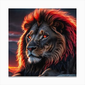 Lion At Sunset Canvas Print