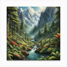 River In The Mountains 1 Canvas Print