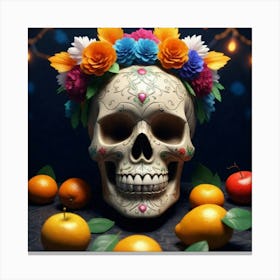 Day Of The Dead Skull 3 Canvas Print