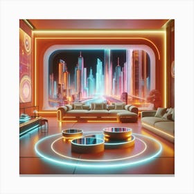 Futuristic Living Room Canvas Print