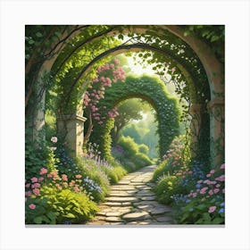 Into The Garden Ai Art Wall Art Design Illustration (35) Canvas Print