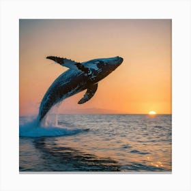 Humpback Whale Leaping Out Of The Water 6 Canvas Print