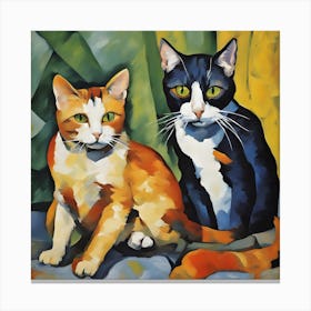 Two Cats Modern Art Cezanne Inspired 2 Canvas Print