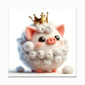 Pig In A Crown Canvas Print