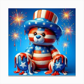 Patriotic Teddy Bear Canvas Print