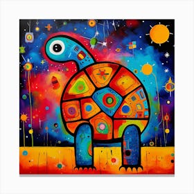 Turtle In Space 1 Canvas Print