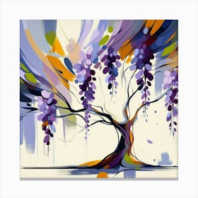 Abstract modernist Wisteria tree 1 Canvas Print