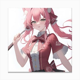 Anime Girl Holding A Bat Canvas Print