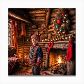 Christmas In The Cabin Canvas Print