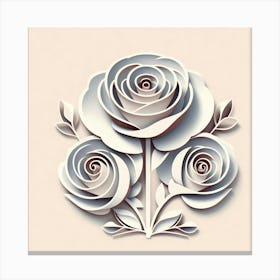 Minimalist, Flower of Roses 2 Canvas Print