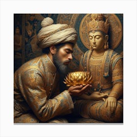 Buddha And Man Canvas Print
