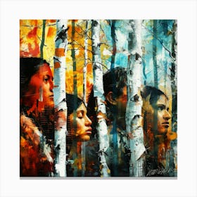 Woodlands Cree - Birch Trees Canvas Print