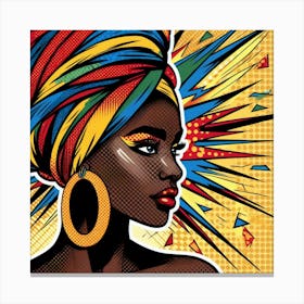 Zuri Pop African Woman With Turban Canvas Print