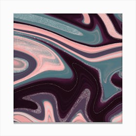 Pink And Purple Swirls Painting Canvas Print