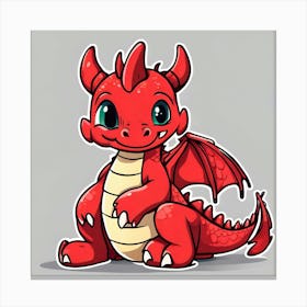 Cute Red Dragon Canvas Print