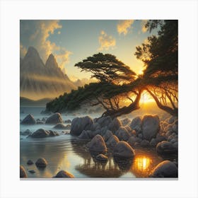 Sunset In The Mountains Canvas Print